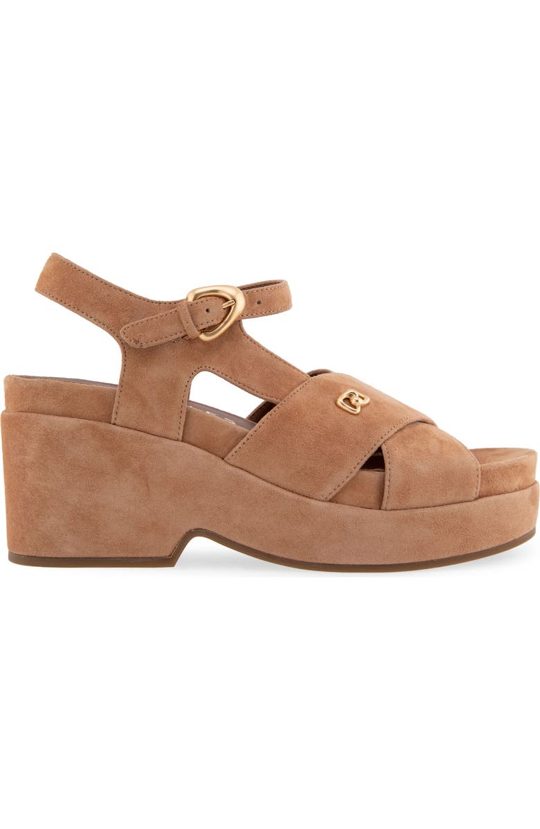 Aerosoles Cora Ankle Strap Platform Sandal, Alternate, color, Tan Suede
