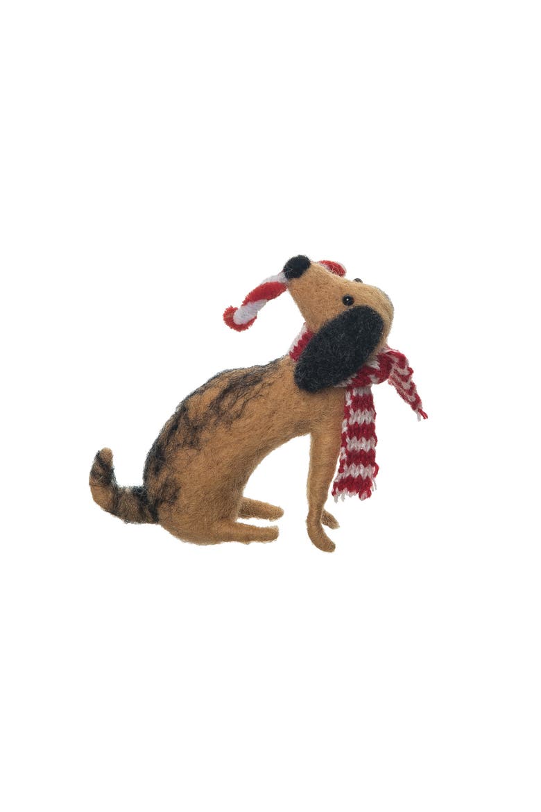 Dog Candycane Figurine, Alternate, color, Brown