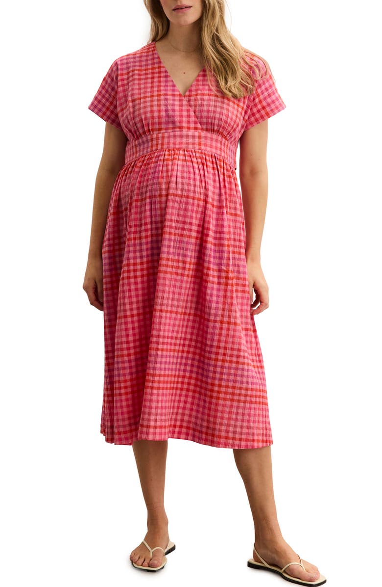 HATCH Collection The Plaid Carolina Dress, Main, color, Sunset Gingham