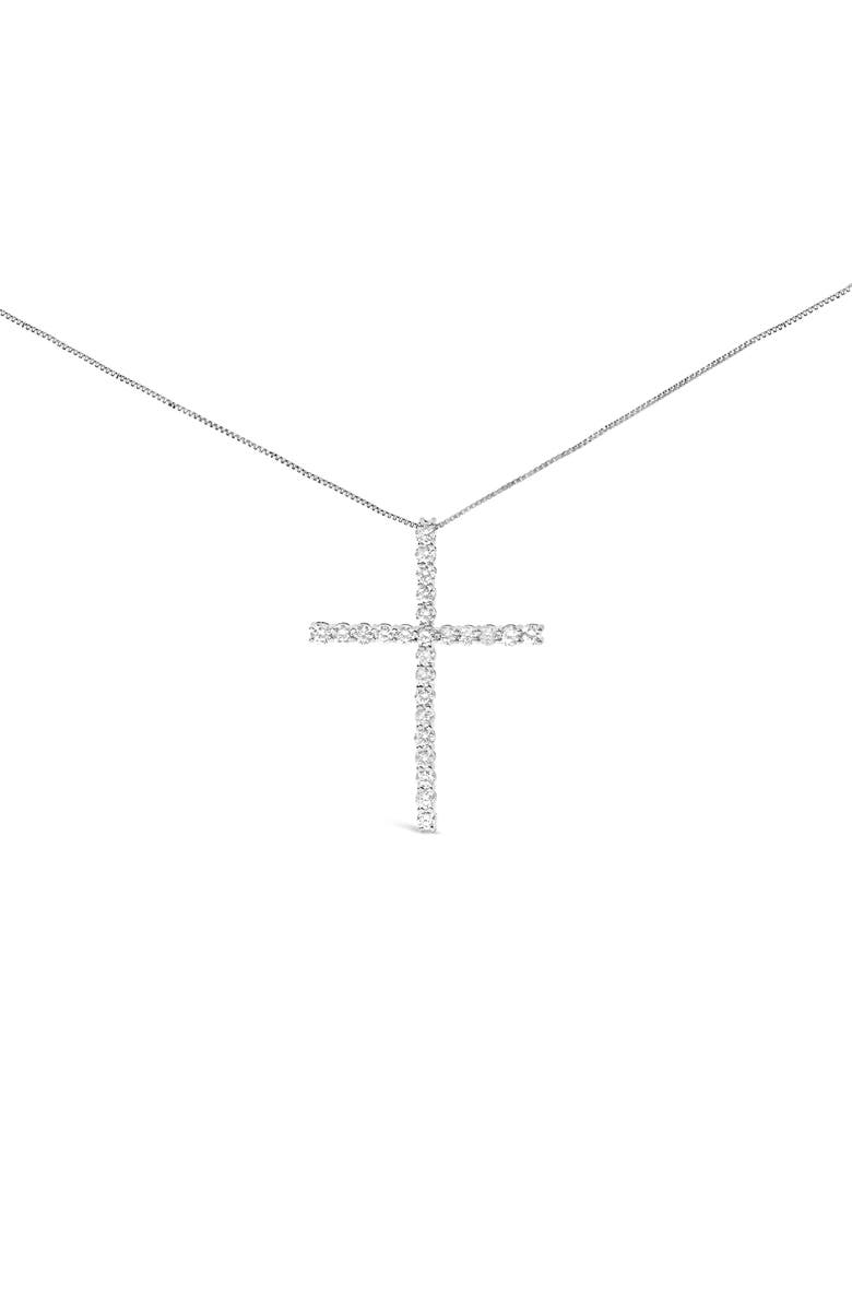Haus of Brilliance 14K White Gold 2.0 Cttw Lab Grown Diamond Cross Inch Pendant Necklace, Main, color, White