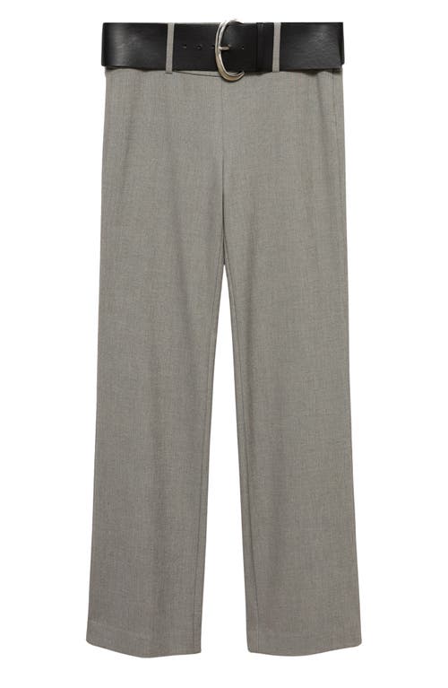 MANGO MANGO BELTED STRAIGHT LEG PANTS
