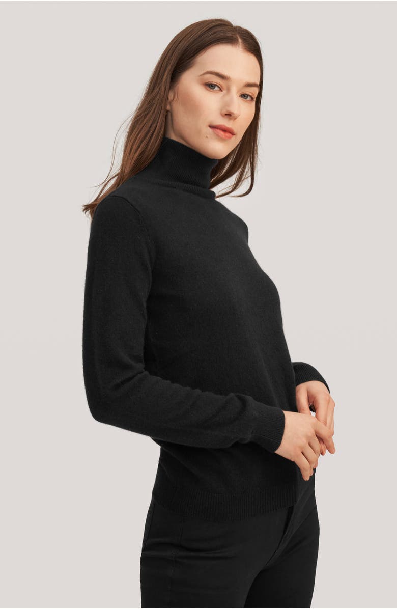 Lilysilk Women's Pure Cashmere Turtleneck Sweater, Alternate, color, Black