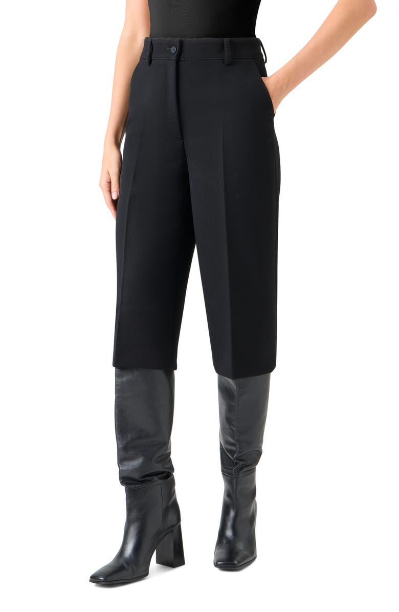 Akris punto Virgin Wool Bermuda Shorts, Alternate, color, Black