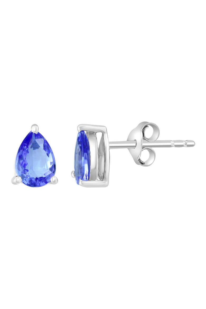 Sterling Silver Pear Cut Tanzanite Stud Earrings, Alternate, color, PURPLE
