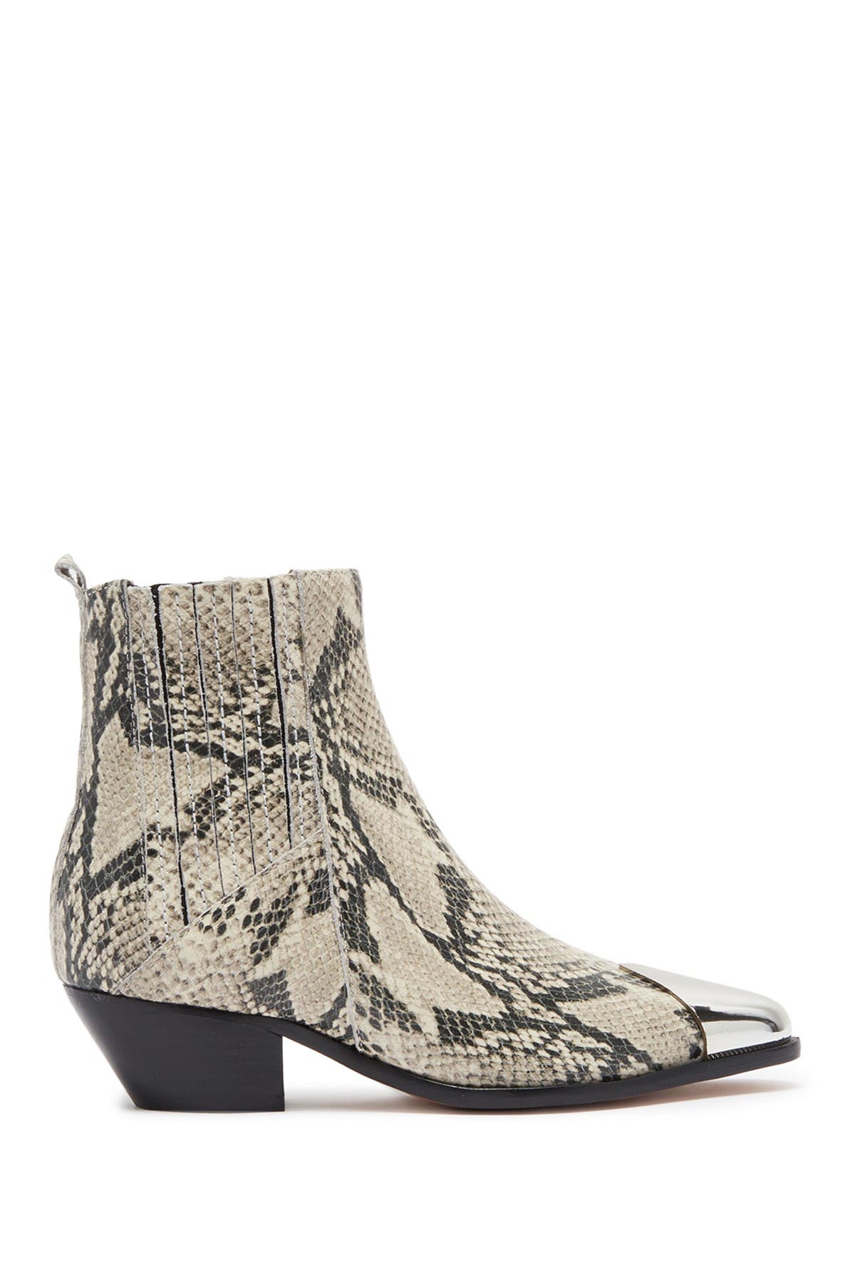 Schutz Luccyen Embossed Snake Skin Bootie, Alternate, color, 