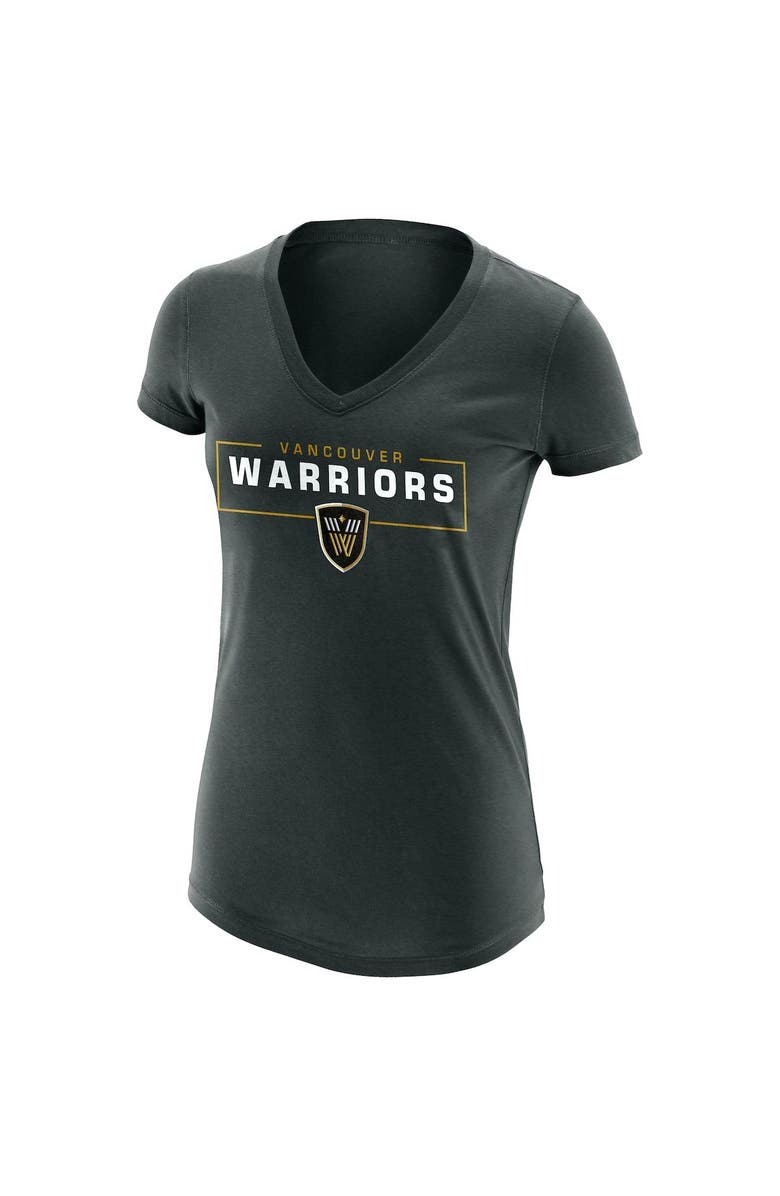 ADPRO Sports Women's Graphite Vancouver Warriors Primary Logo V-Neck T-Shirt, Alternate, color, Graphite