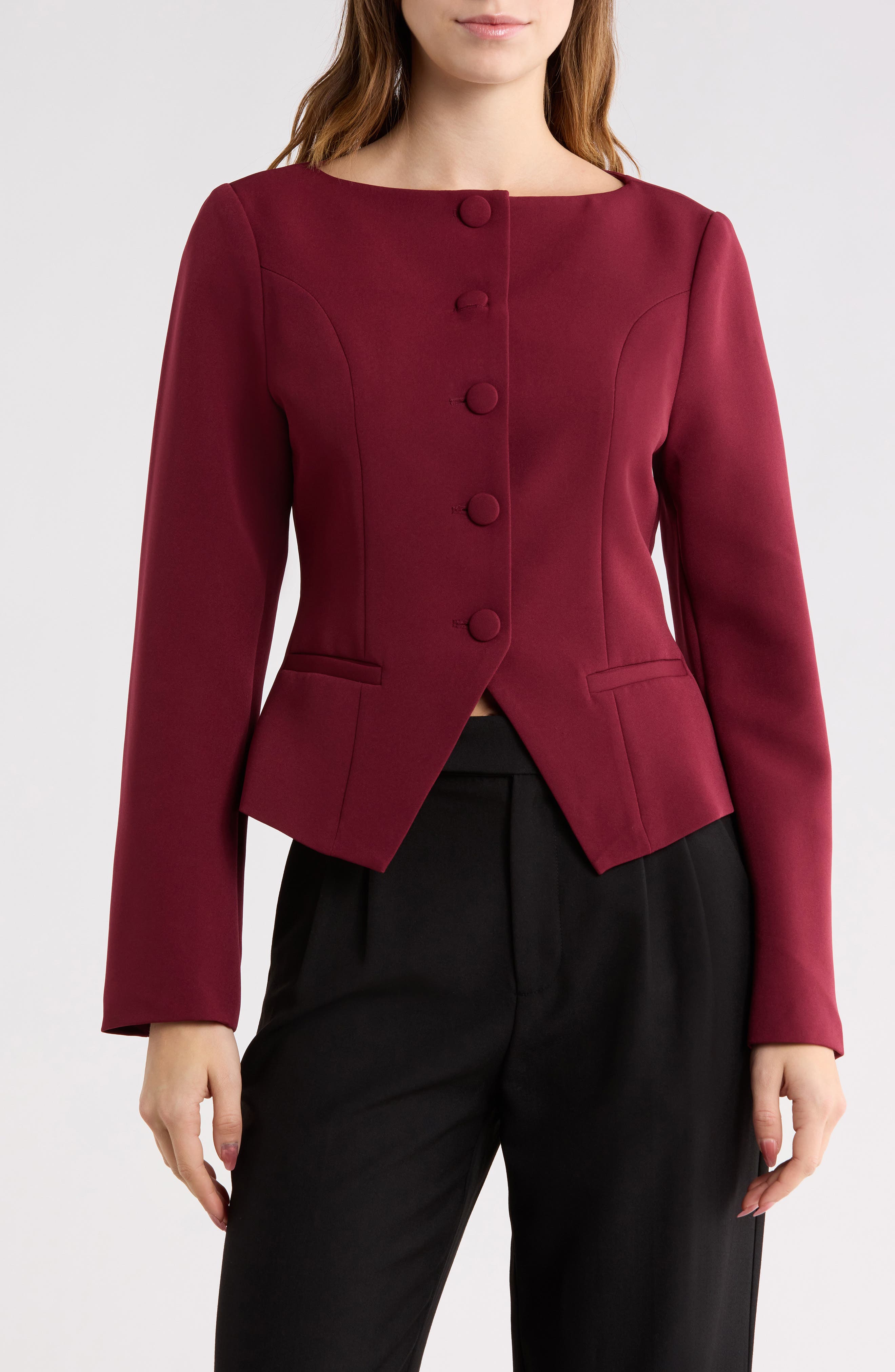 Elodie Collarless Crop Blazer