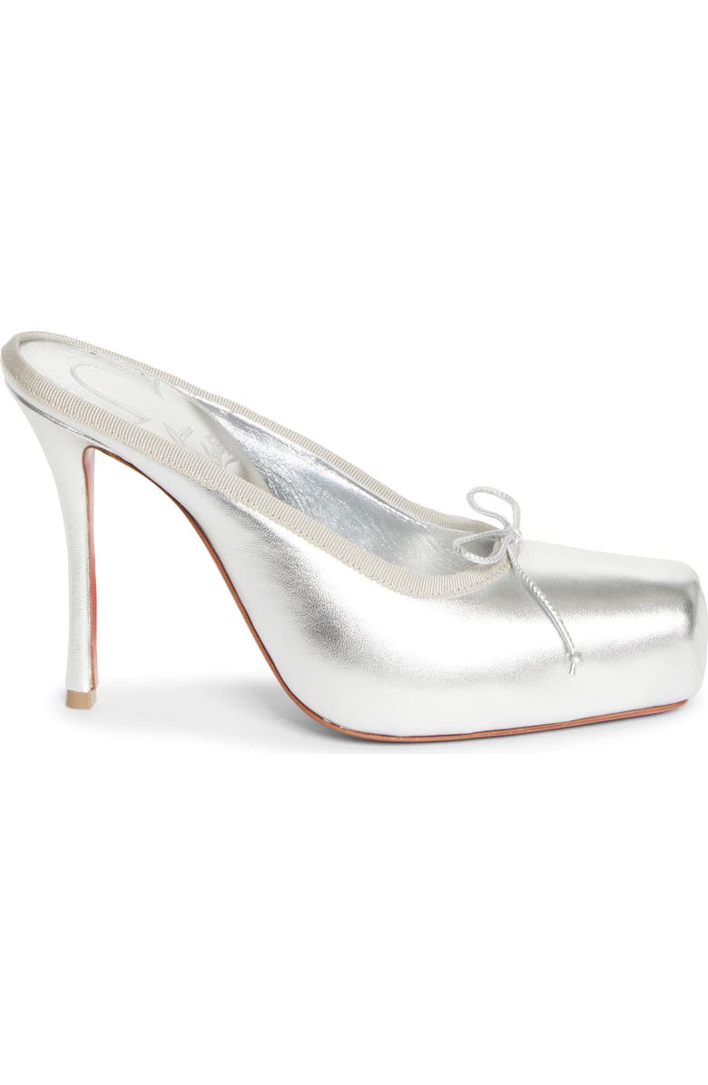Christian Louboutin Cassia Square Toe Mule Pump, Alternate, color, Silver/ Silver