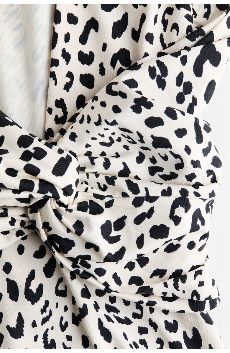 H&M Open-back Jersey Dress, Alternate, color, Cream/Leopard Print