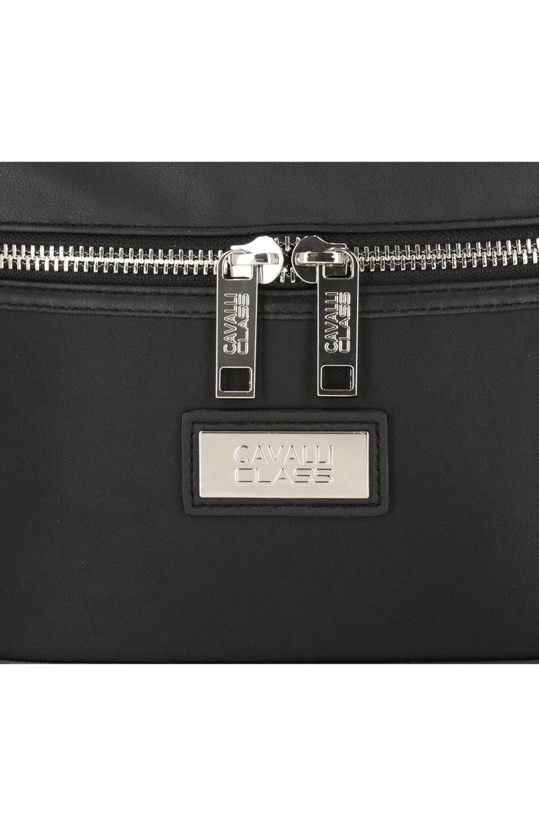 Roberto Cavalli Perfect Cosmetic Bag, Alternate, color, Black/ Silver