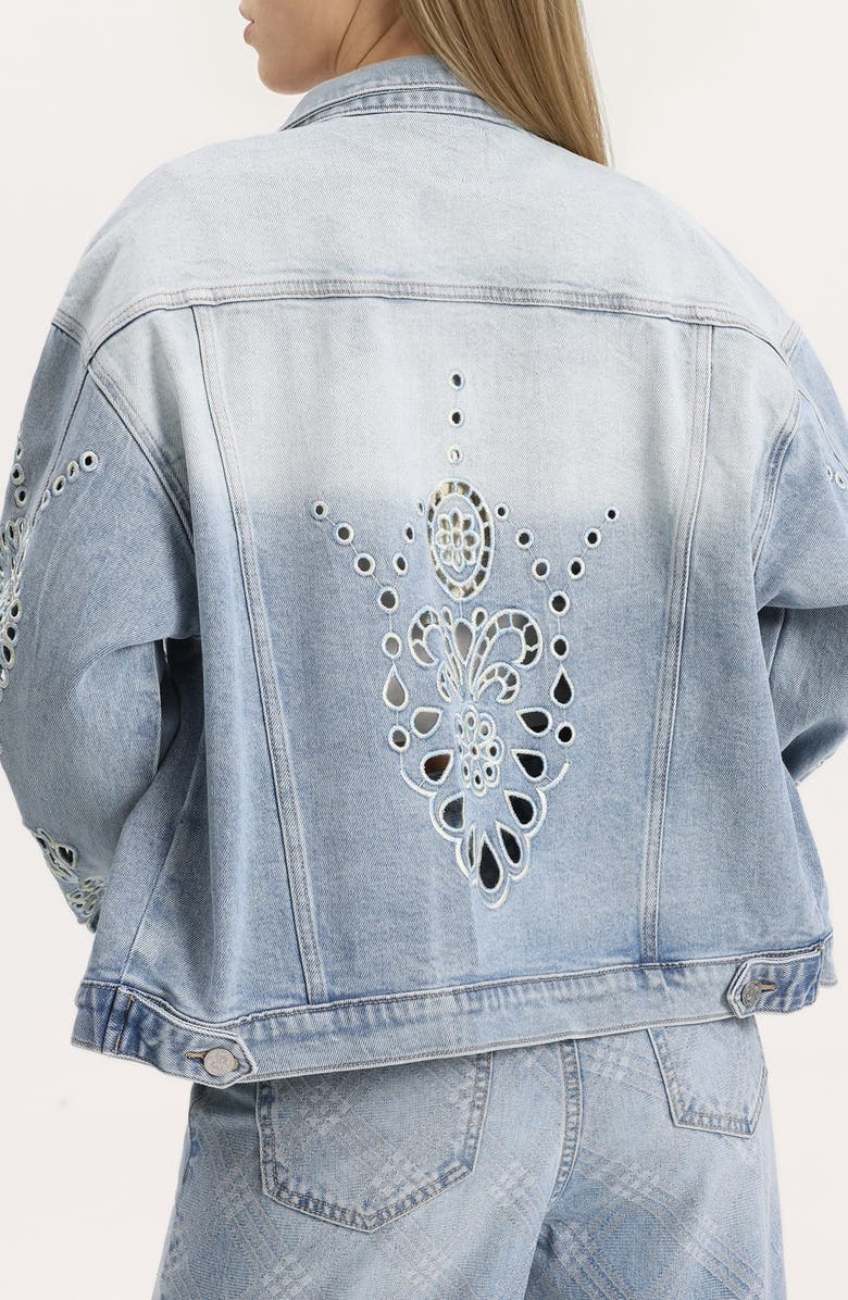 Bayeas Embroidered Denim Jacket, Alternate, color, Gaia