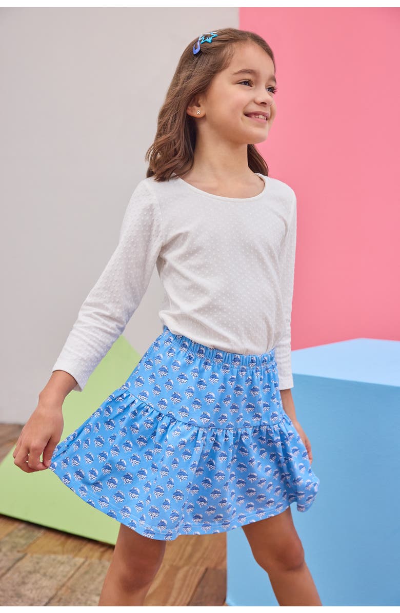 BISBY Kids' Floral Sally Skort, Alternate, color, Cornflower Block Print