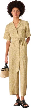 Whistles Kelly Tiger Flame Cropped Jumpsuit