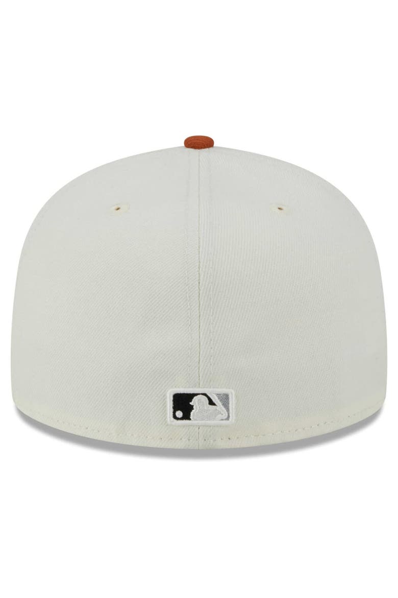 Men's New Era Cream/Orange Los Angeles Dodgers 59FIFTY Fitted Hat, Alternate, color, Cream