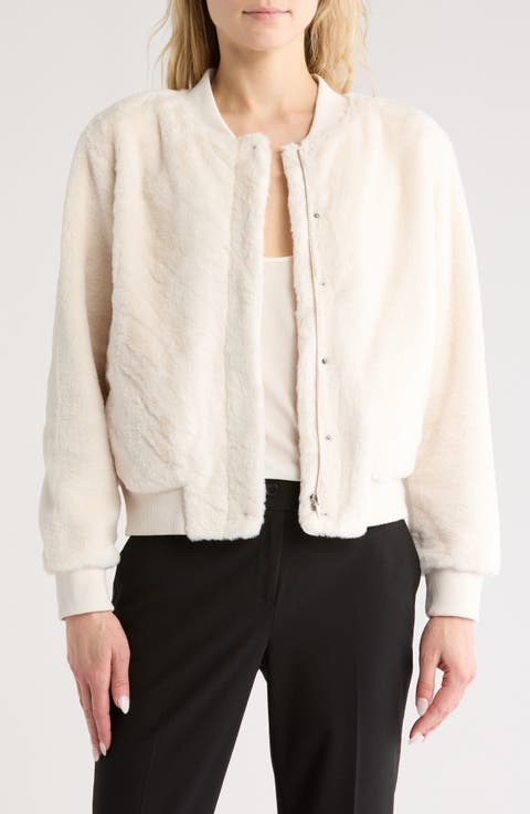 Luxe Faux Fur Zip Bomber Jacket