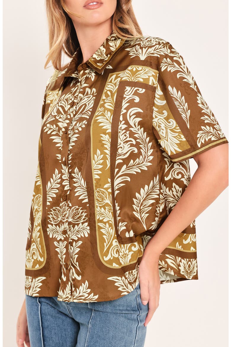 Button-Down Woven Top, Alternate, color, CAMEL