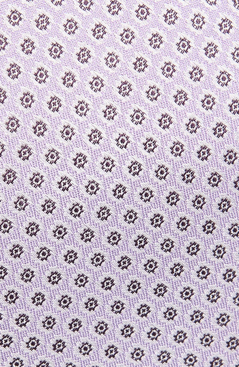 David Donahue Neat Floral Medallion Silk Jacquard Tie, Alternate, color, Lilac
