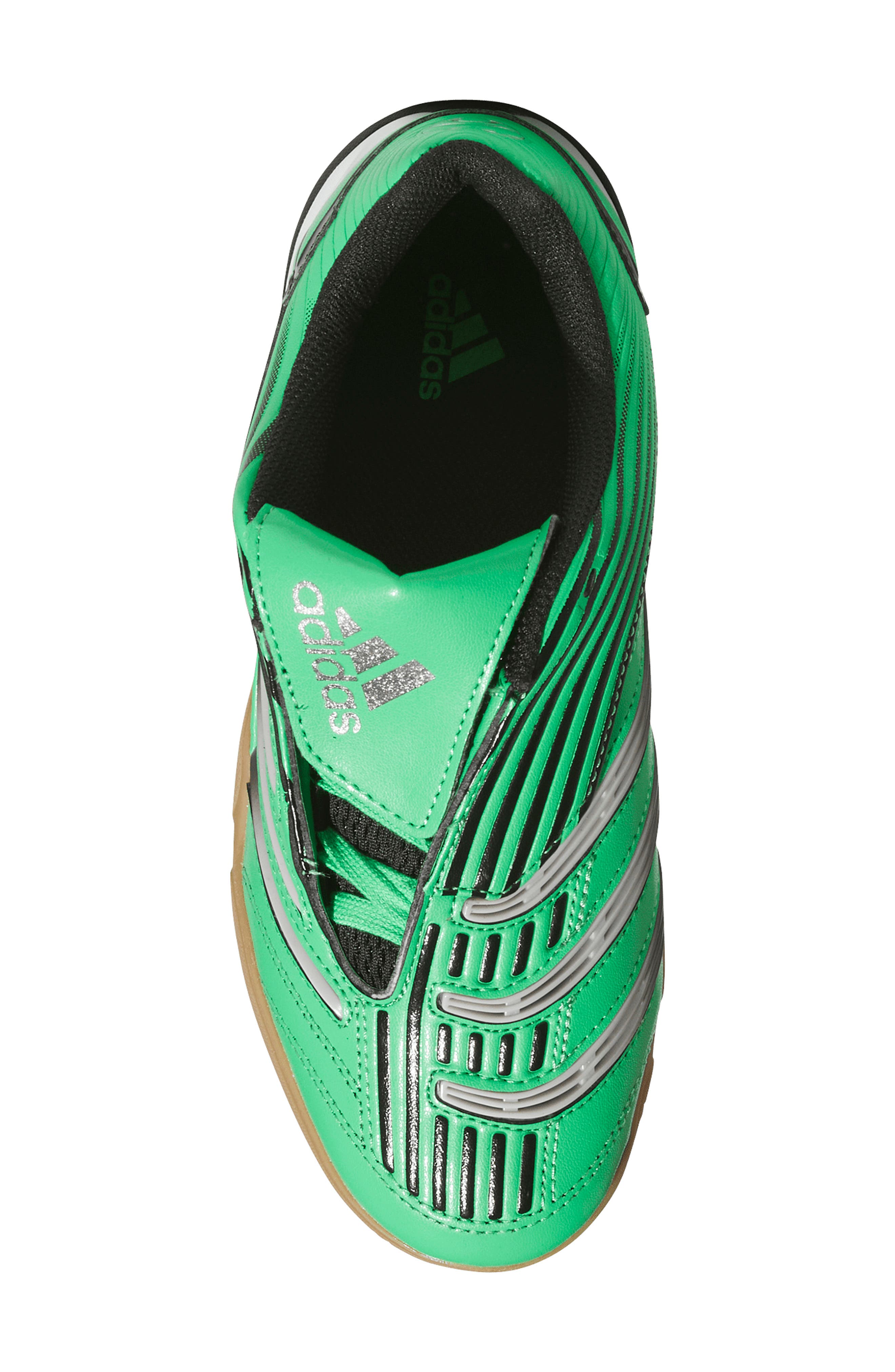 adidas Kids' Predator Sala Soccer Sneaker, Alternate, color, Green/ Core Black/ Gum