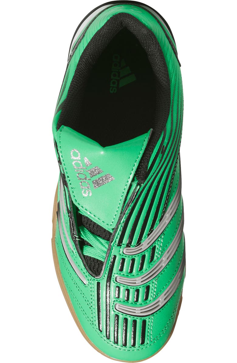 adidas Kids' Predator Sala Soccer Sneaker, Alternate, color, Green/ Core Black/ Gum