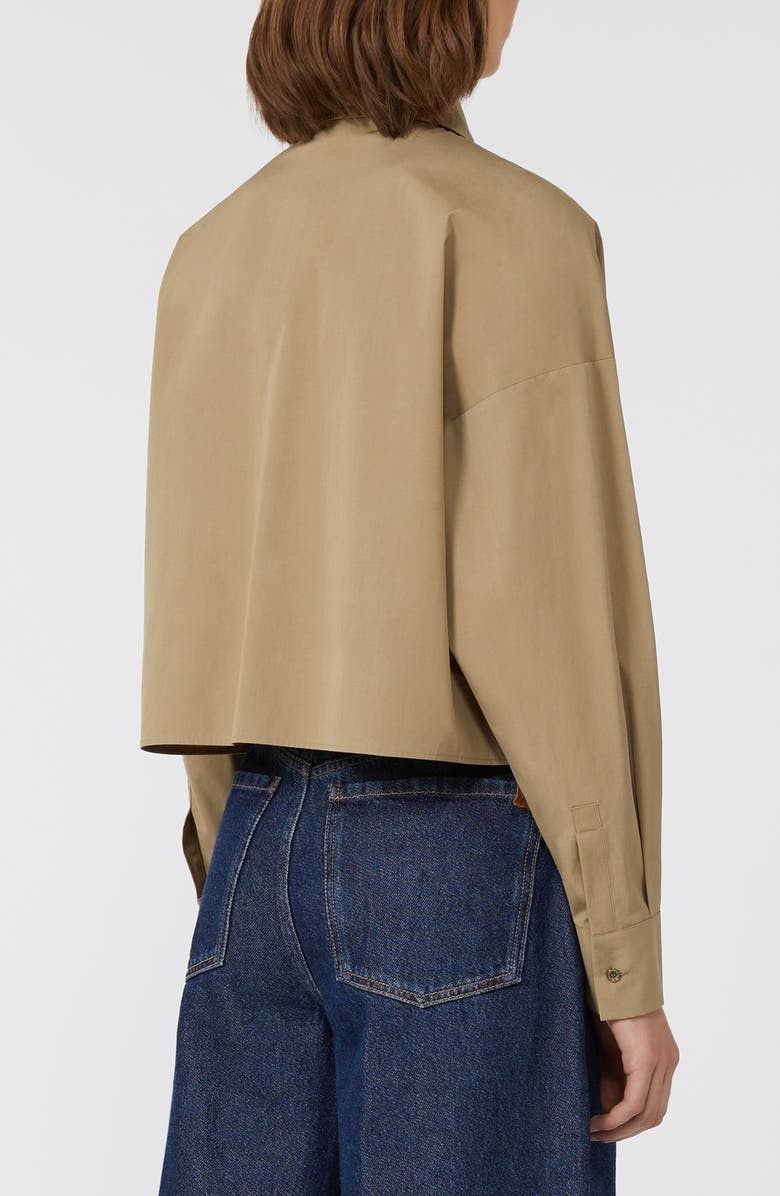 Weekend Max Mara Svago Boxy Cotton Button-Up Shirt, Alternate, color, Desert