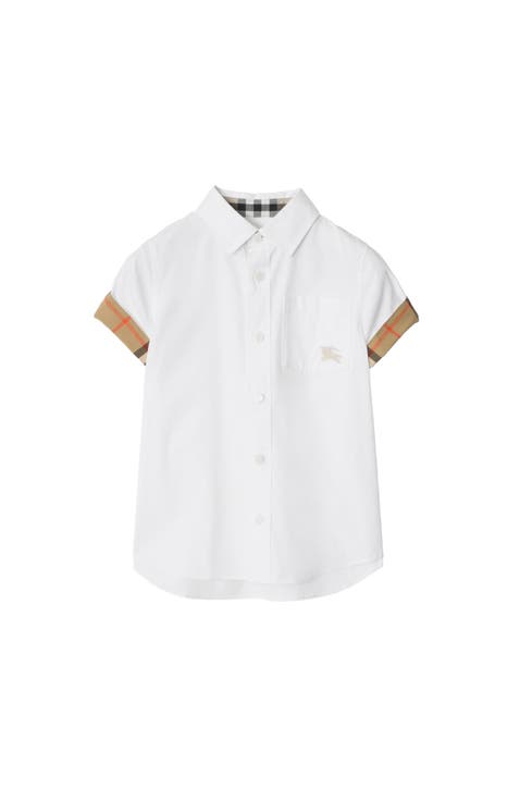Check Trim Cotton Poplin Shirt