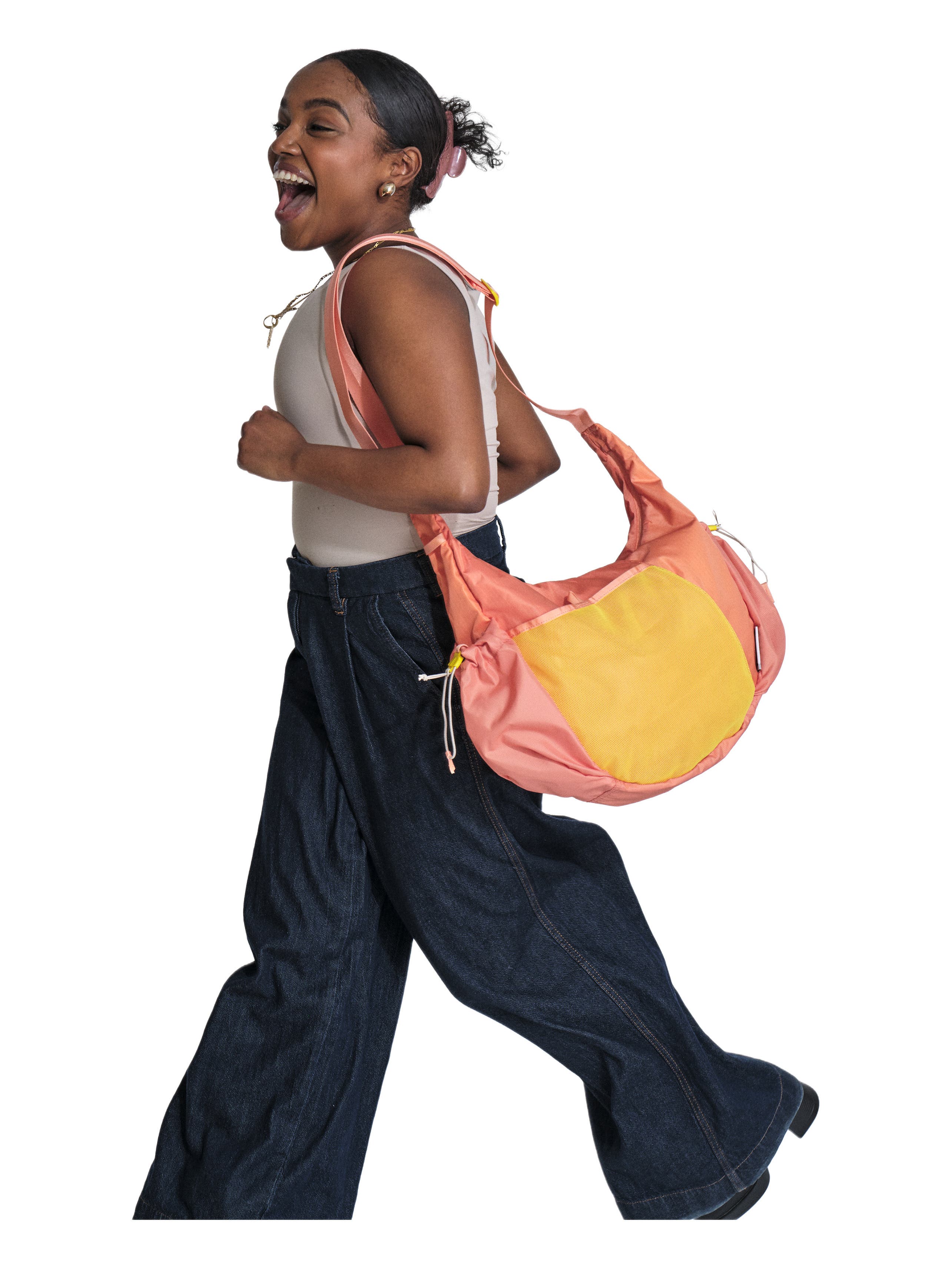 Crescent Crossbody Big 8L, Alternate, color, Sunset Coral
