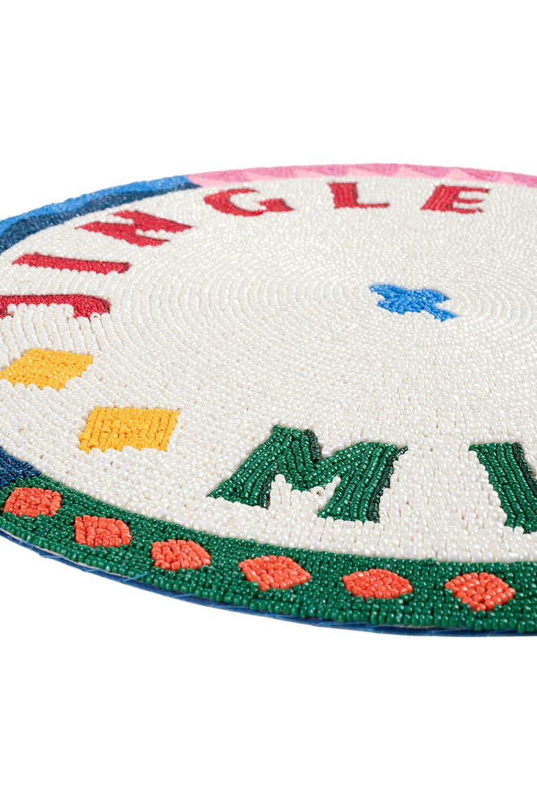Dadri Beadded Placemat Jingle 14 In, Alternate, color, White
