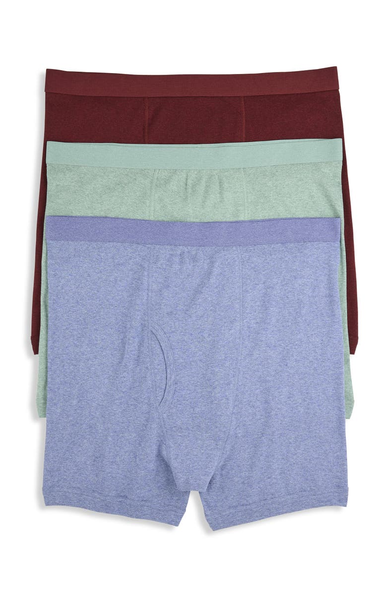 Harbor Bay by DXL Big & Tall 3-pk Solid Boxer Briefs, Main, color, Bleached Denim