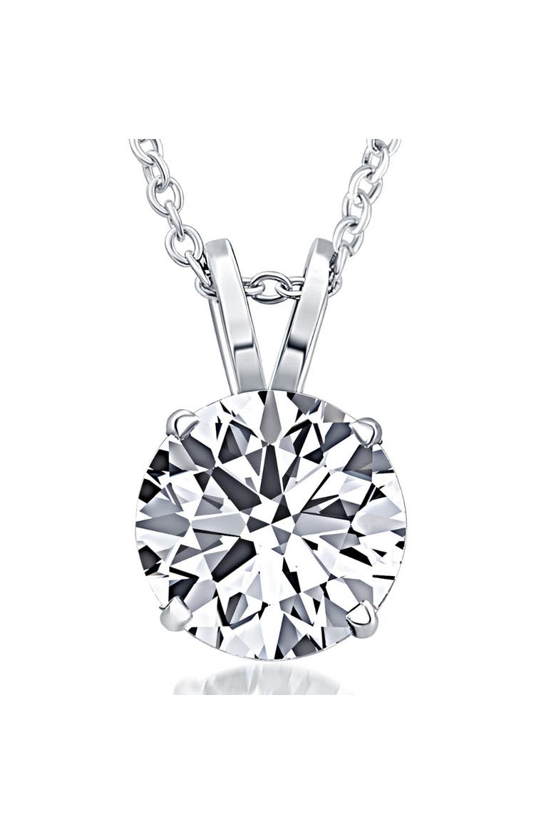 Certified 3Ct Diamond Pendant 14k Gold Lab Grown Necklace, Main, color, 14k White Gold