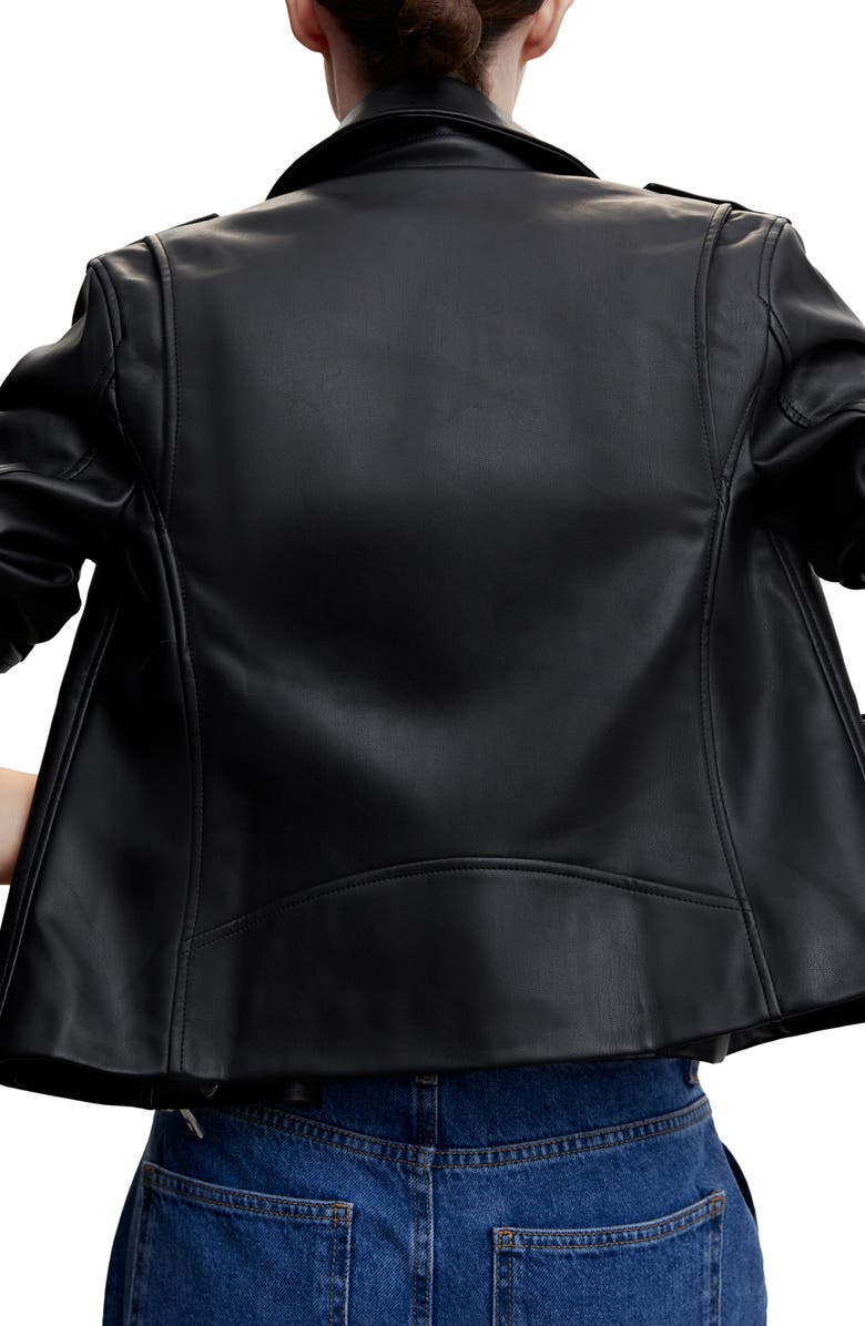 MANGO FAUX-LEATHER BIKER JACKET, Alternate, color, 