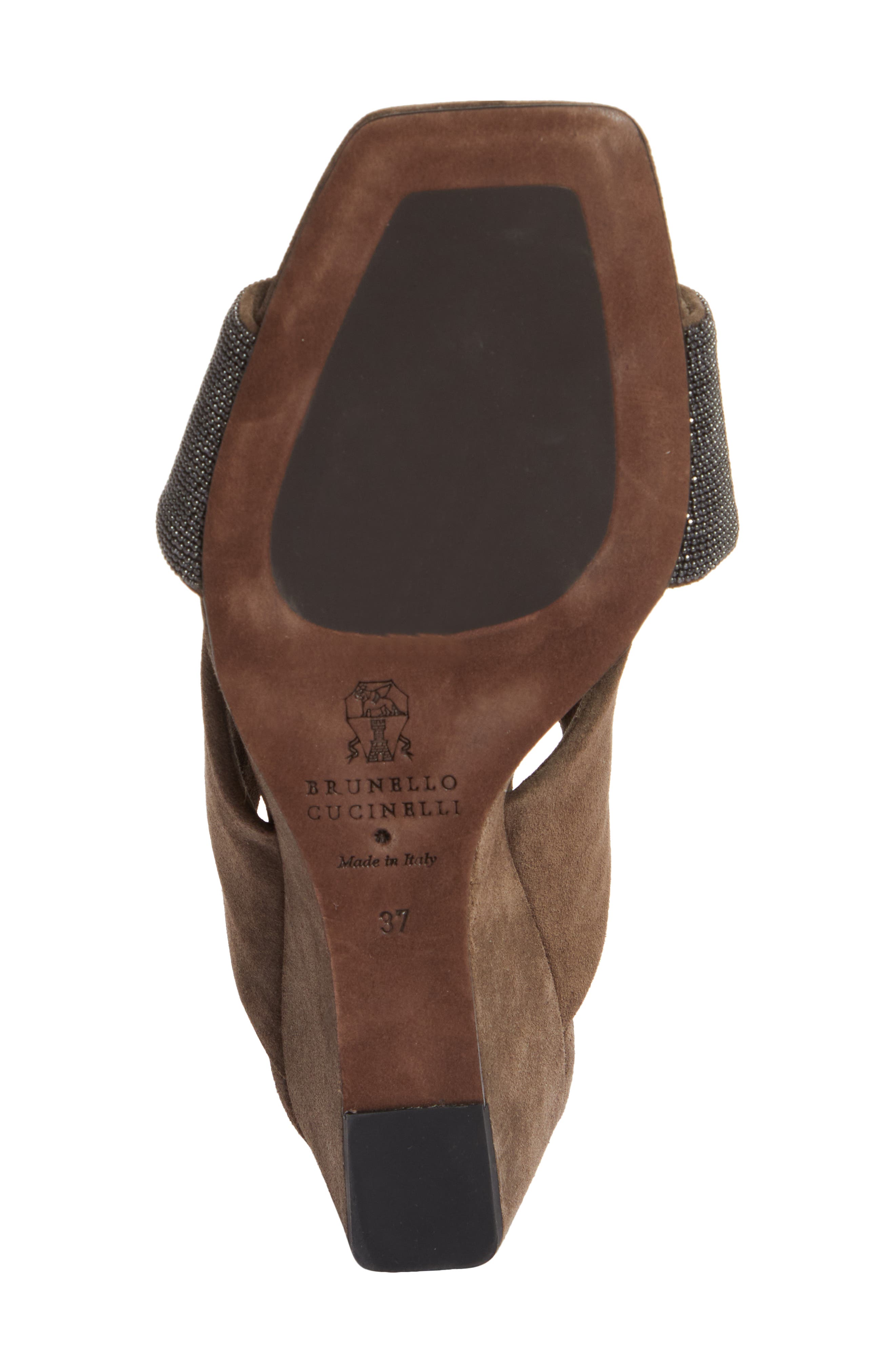 Brunello Cucinelli Woven Monili Wedge Sandal, Alternate, color, 