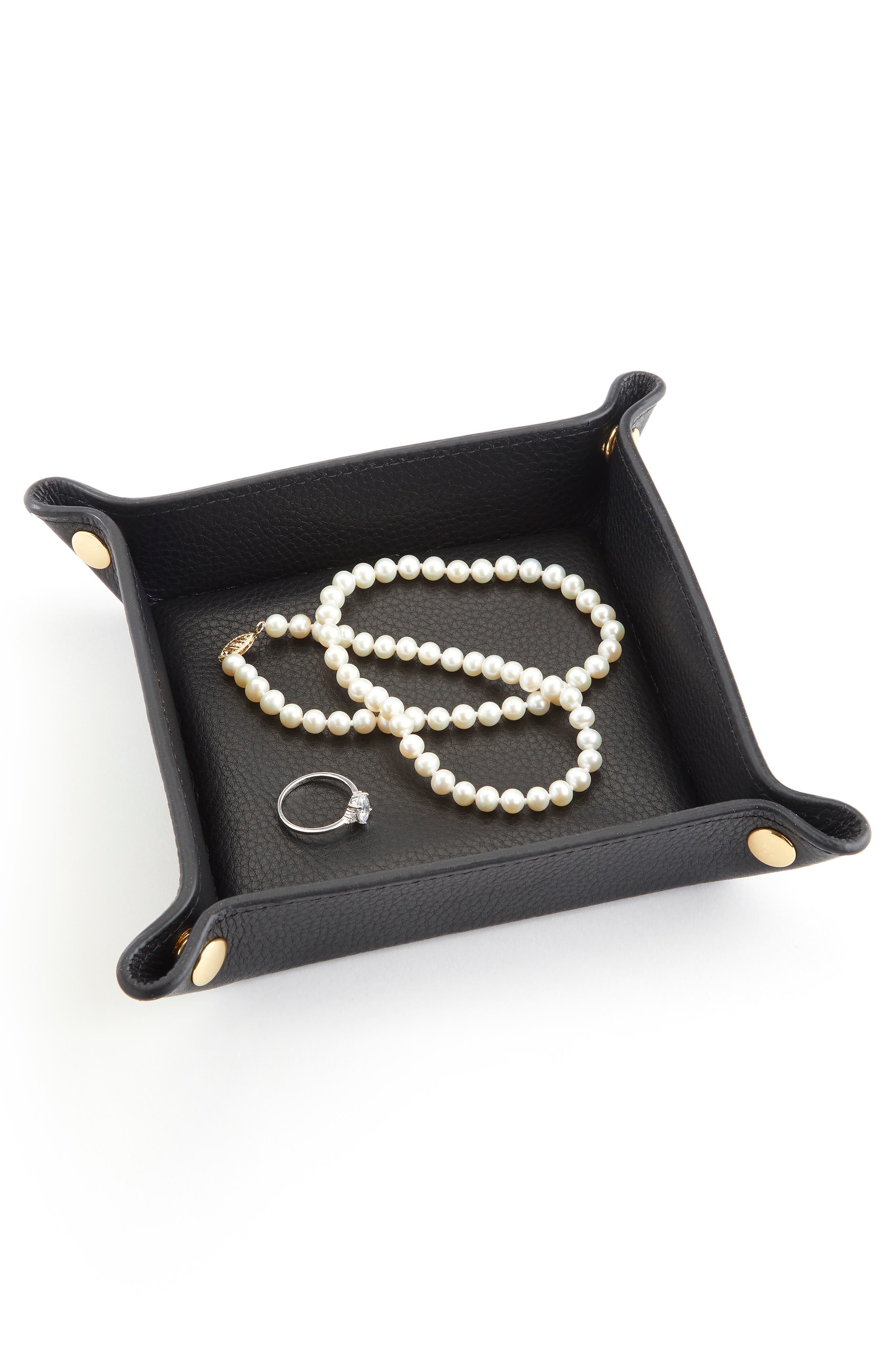 Personalized Catchall Leather Valet Tray