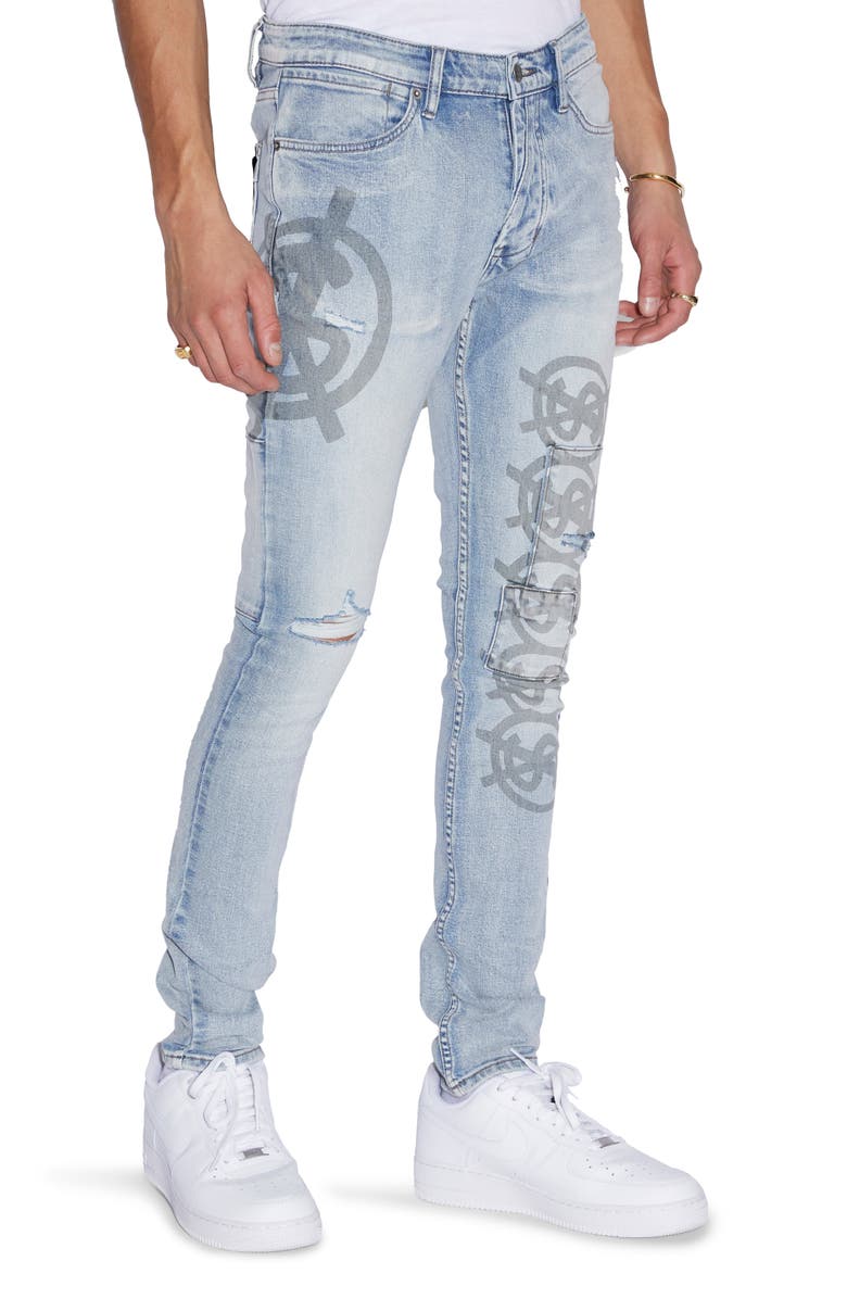 Ksubi Van Winkle Dollar Ripped Skinny Jeans, Main, color,