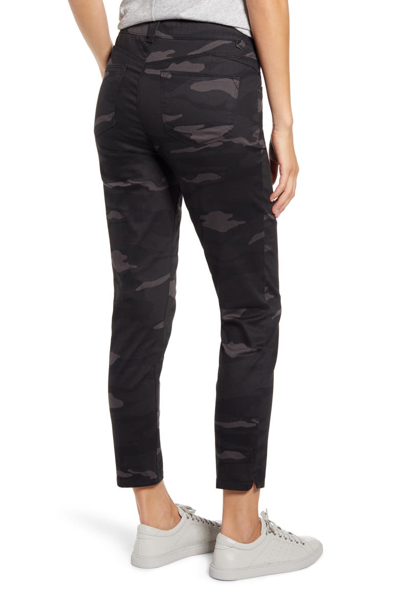 'Ab'Solution Camo High Waist Ankle Skinny Pants (Nordstrom Exclusive), Alternate, color, BK- BLACK