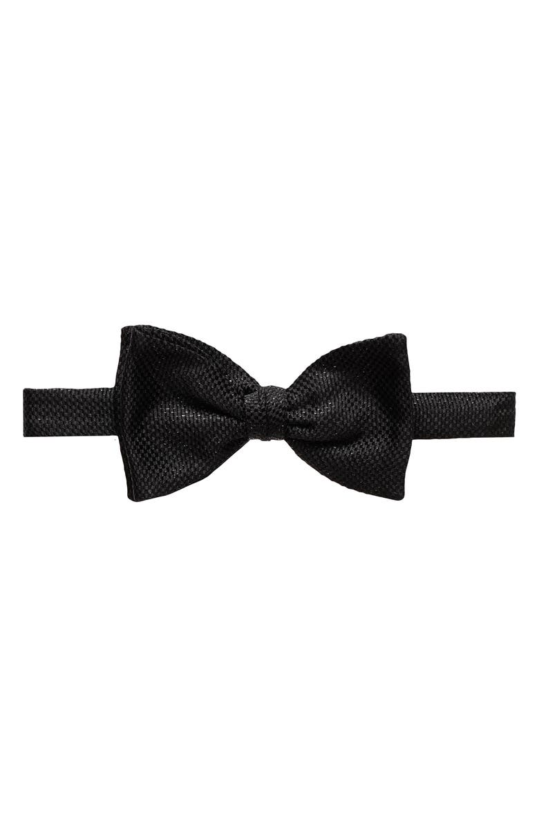 Eton Solid Silk Blend Bow Tie, Main, color, Black