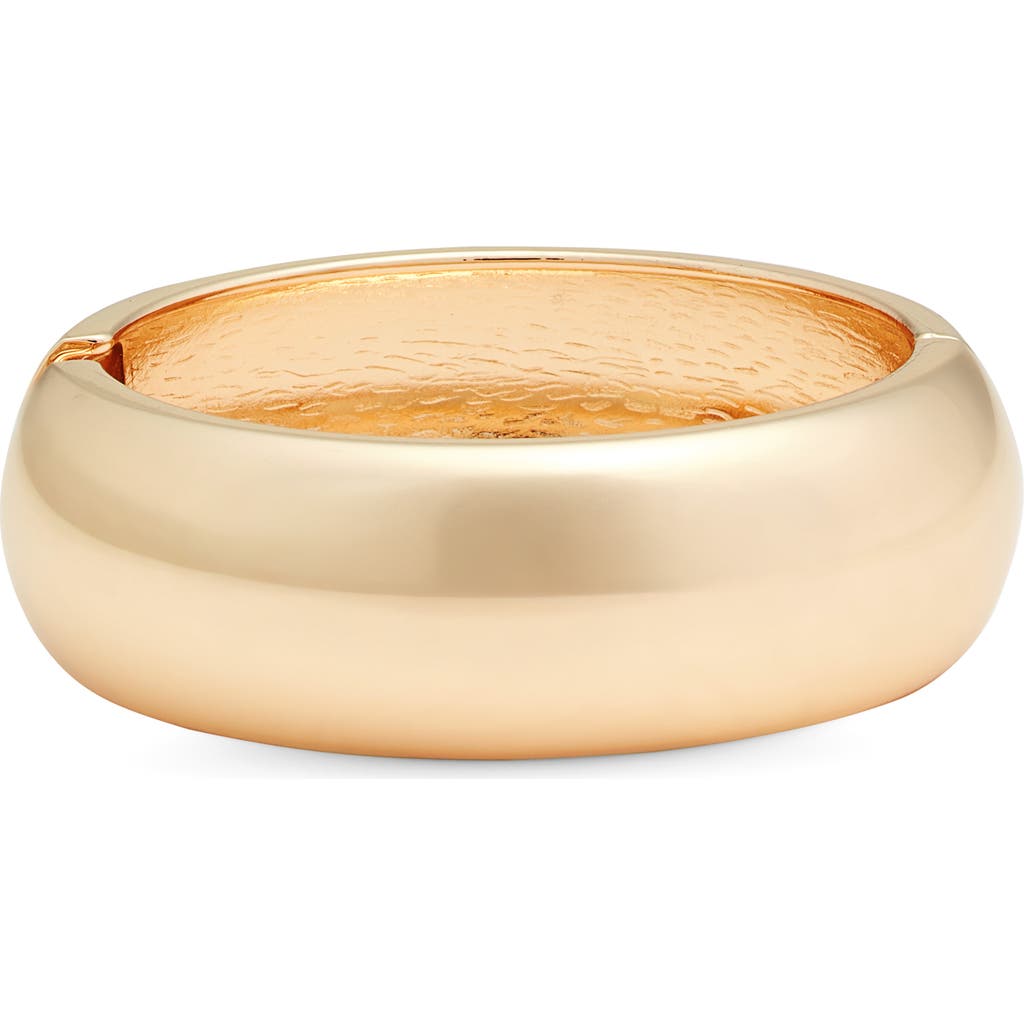 Open Edit Round Hinged Bangle In Gold