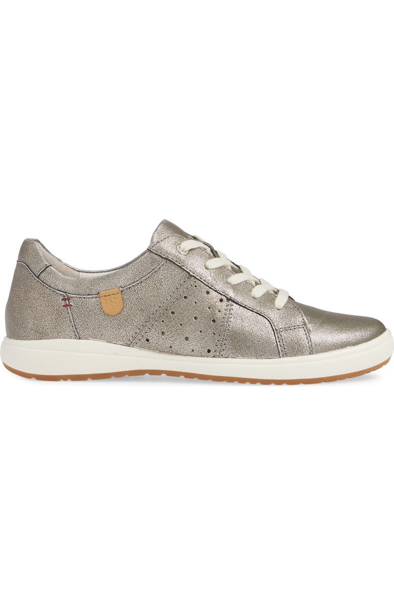 Josef Seibel Caren 01 Sneaker, Alternate, color, Platin Metallic Leather