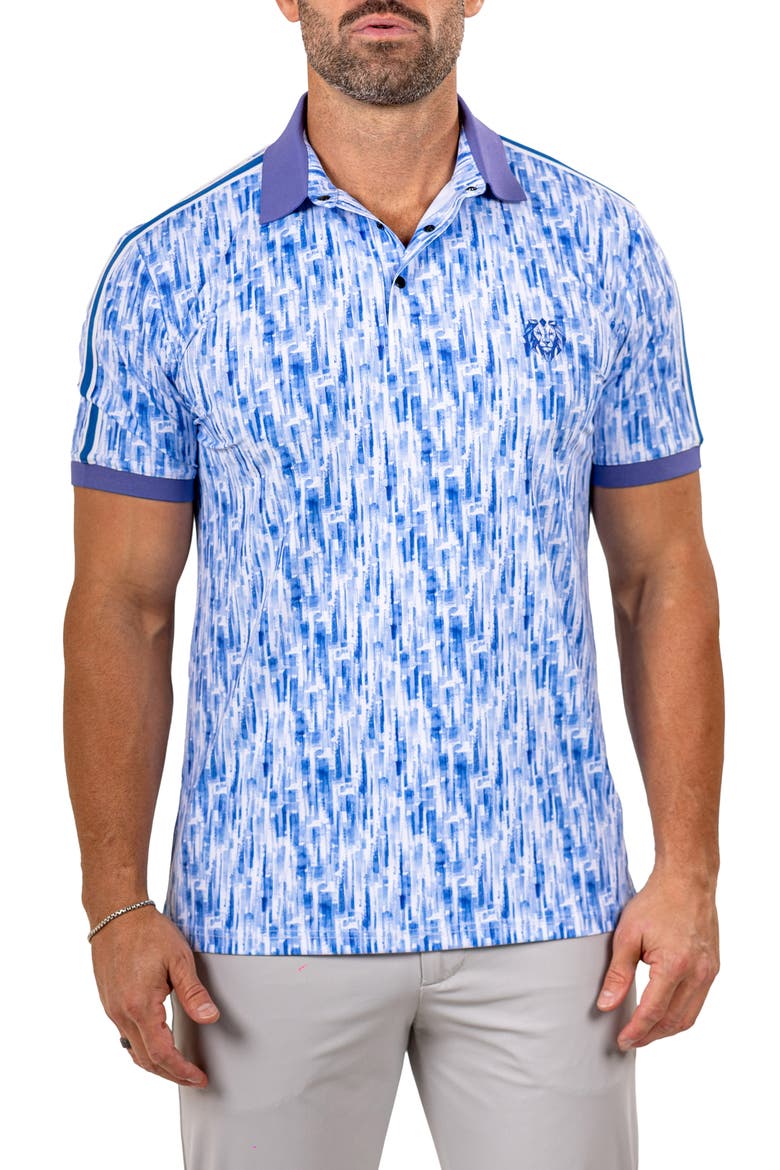 Martyr0007 Print Golf Polo, Main, color, BLUE