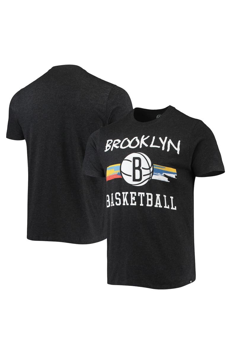 '47 Men's '47 Black Brooklyn Nets City Edition Club T-Shirt, Main, color, Heather Black