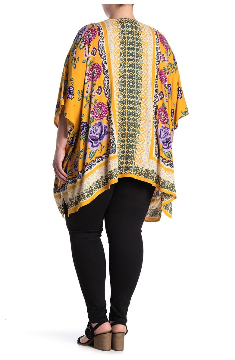 Angie Floral Border Kimono, Alternate, color, 