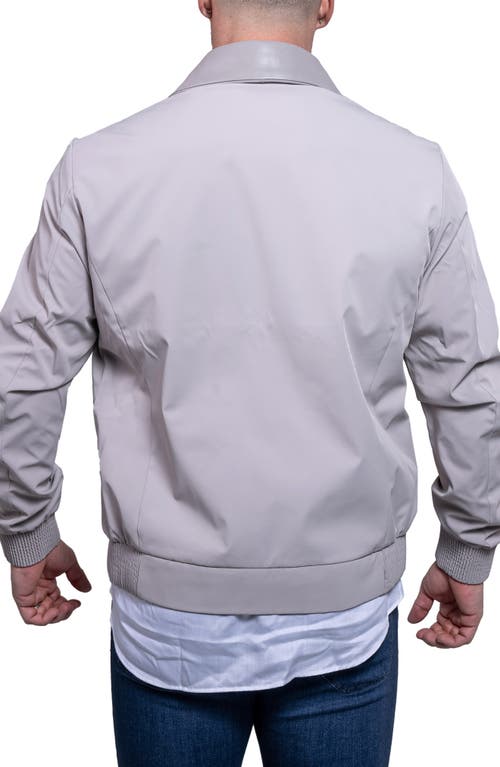 Maceoo Resistance Leather Trim Bomber Jacket