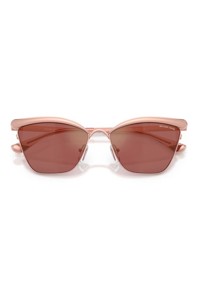 Scottsdale 56mm Cat Eye Sunglasses, Alternate, color, ROSE GOLD / WINE MIRROR