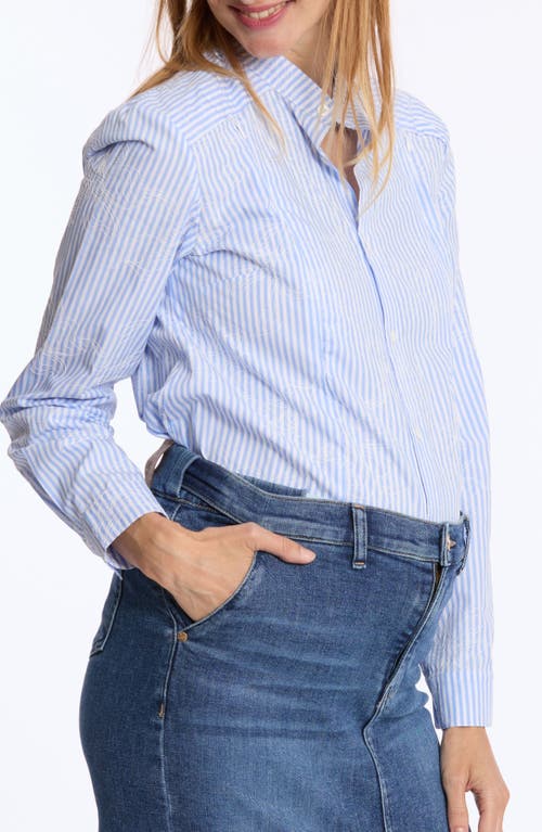 Cache Coeur Camille Maternity And Nursing Shirt In Blue