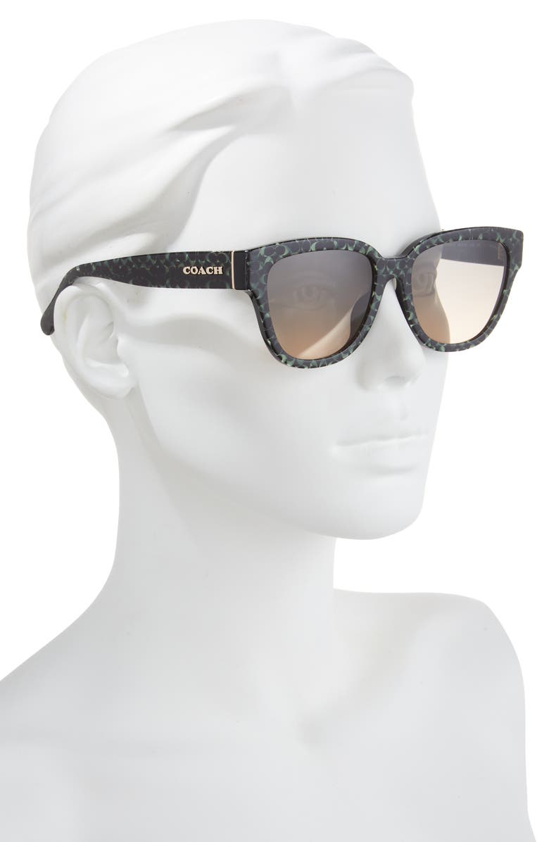 COACH Emerald Pearl Signature 57mm Butterfly Sunglasses  display picture 1