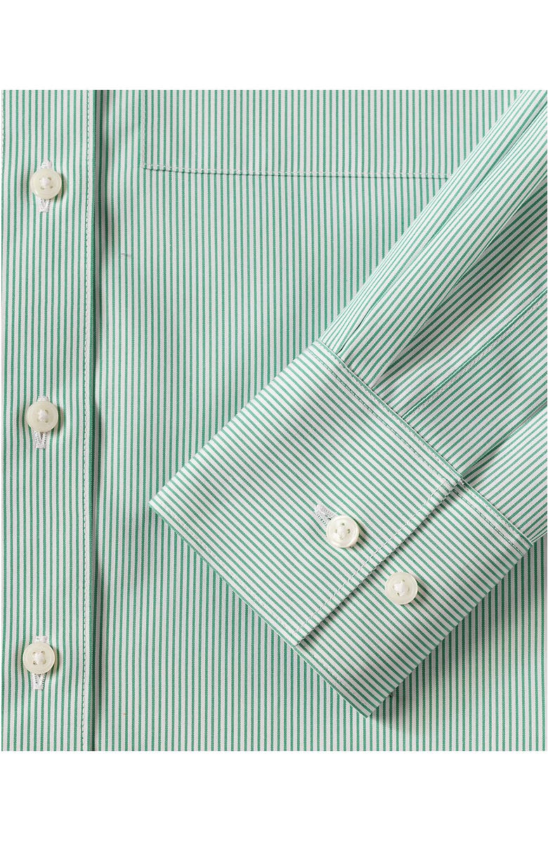 Lands' End No Iron Oversized Poplin Extra Long Tunic, Alternate, color, Vibrant Clover Mini Stripe