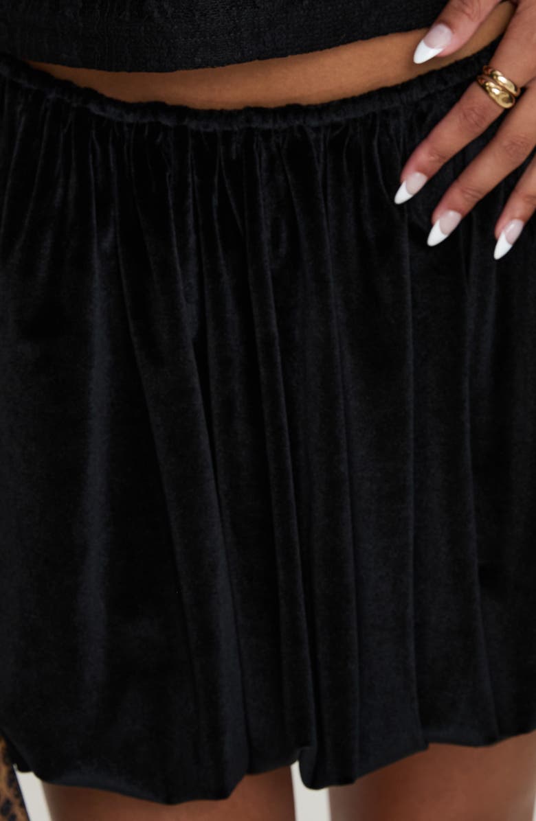 Princess Polly Georgiana Bubble Hem Miniskirt, Alternate, color, Black