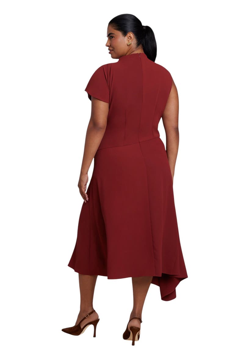 Draped Waist Maxi Dress (plus), Alternate, color, OXBLOOD RED