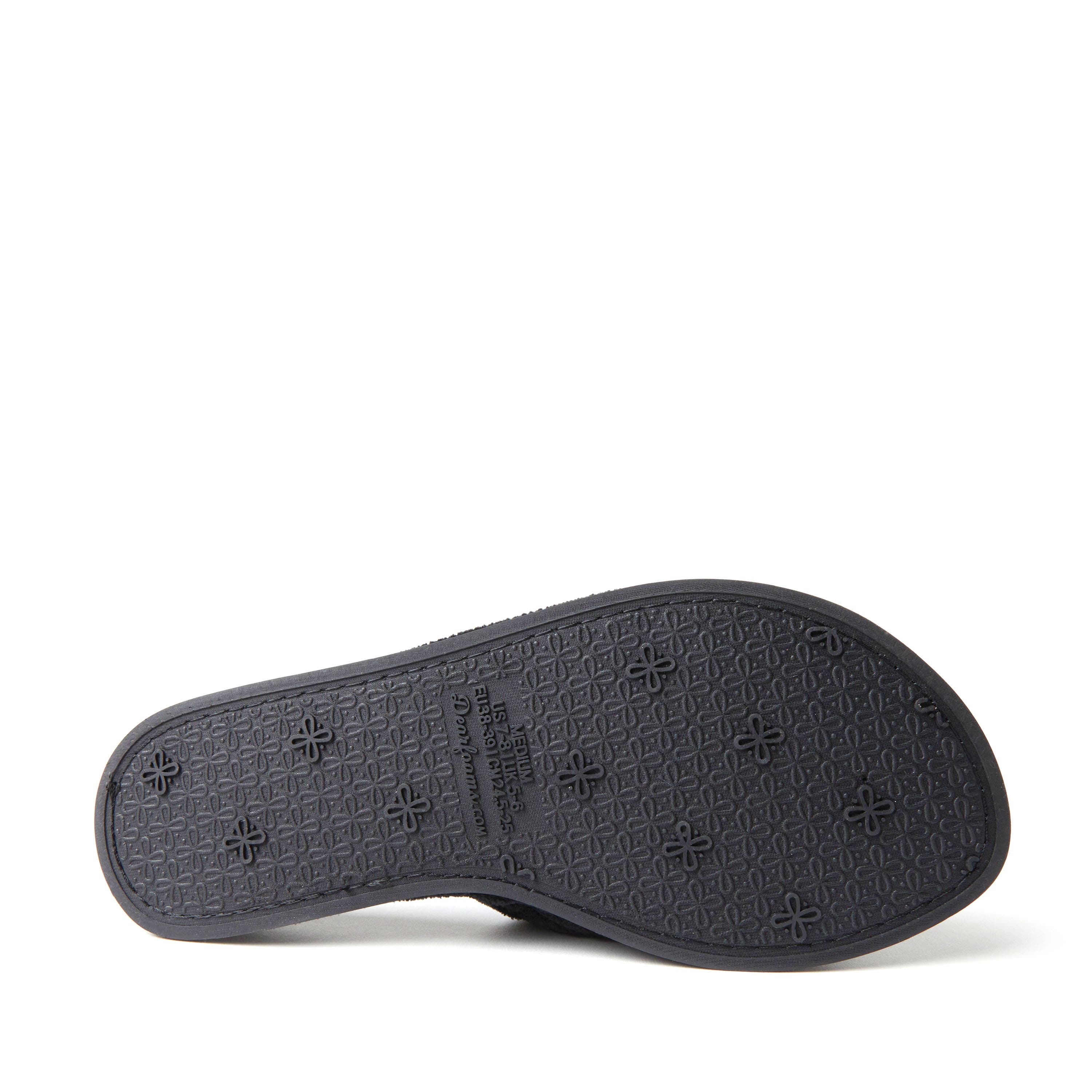 DEARFOAMS Beatrice Quilted Microfiber Terry Shower Slide Slipper, Alternate, color, Black
