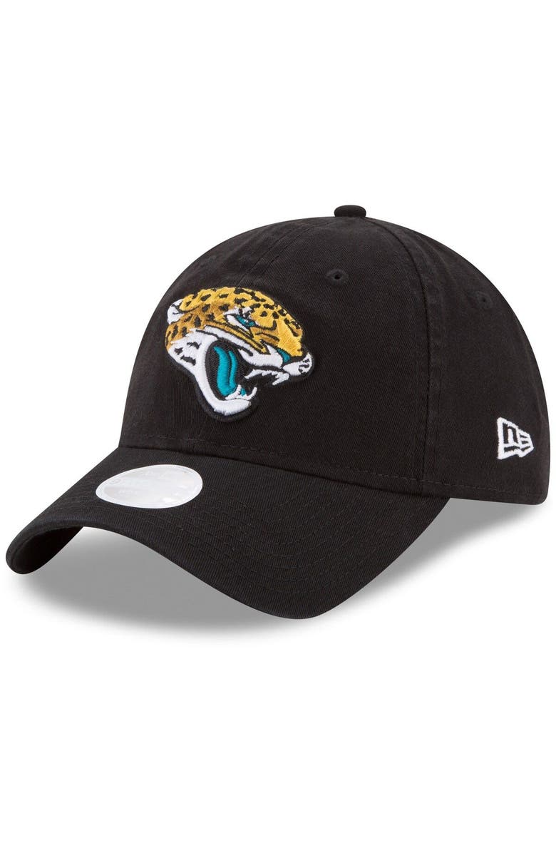New Era Women's New Era Black Jacksonville Jaguars Core Classic Primary 9TWENTY Adjustable Hat, Main, color, Black