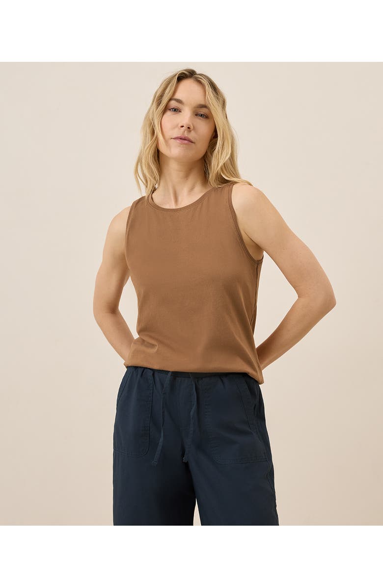 Pact Organic Cotton Softspun High Neck Tank, Main, color, Brown Sugar